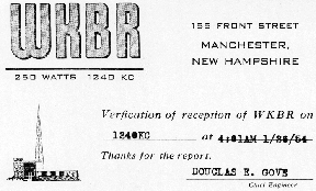 WKBR QSL card