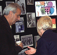 Guests examine exhibits